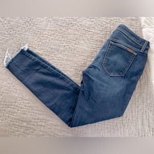 Joe’s Jeans The Icon Mid-Rise Skinny Ankle Denim raw ripped hem size 27